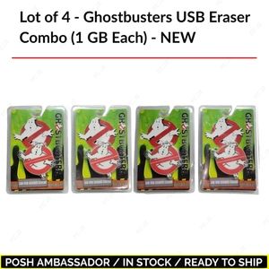 Lot of 4 - Ghostbusters USB Eraser Combo (1GB Each) - NEW